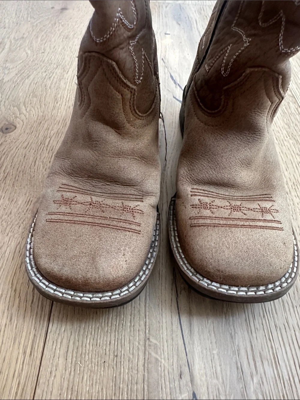 ROPER BOYS' CRAZY HORSE WESTERN BOOTS - SQUARE TOE Kids Tan Cowboy Boots 1